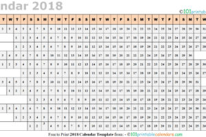 Free 2018 Calendar Template Blank & Printable