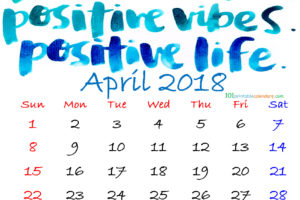 April 2018 Calendar Designs