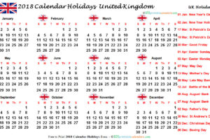 Bank Holidays 2018 UK