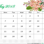 Floral May 2018 Calendar