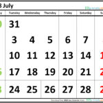 2018 July Calendar