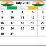 July 2018 Calendar India