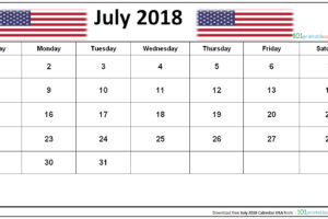 July 2018 Calendar USA