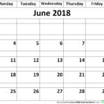 June 2018 Calendar Blank