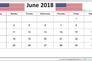 June 2018 Calendar USA