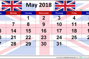 May 2018 Calendar UK