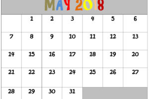 May 2018 Editable Calendar