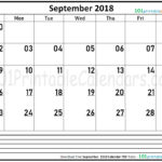 September 2018 Calendar PDF