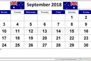 September 2018 Calendar Australia