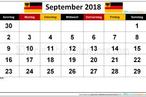 September 2018 Kalender Deutschland