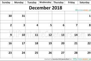 December 2018 Calendar Blank