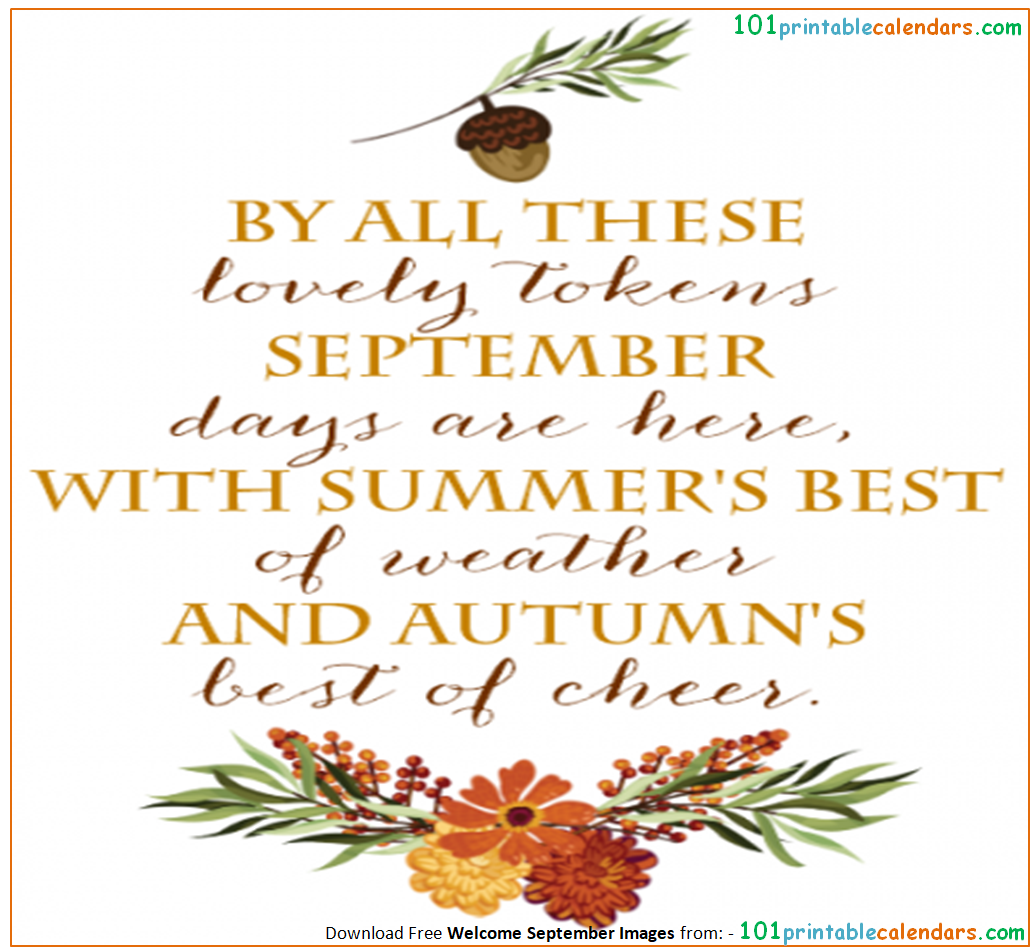 Welcome September Images