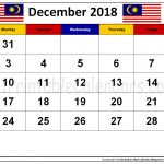 December 2018 Calendar Malaysia