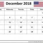 December 2018 Calendar USA
