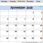 Blank November 2018 Calendar