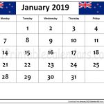 January 2019 Calendar NZ
