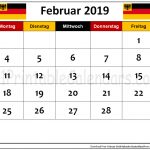 Februar 2019 Kalender Deutschland