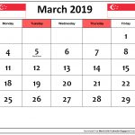 March 2019 Calendar Singapore