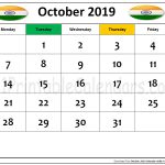 October 2019 Calendar India
