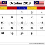 October 2019 Calendar Malaysia