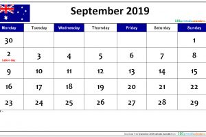 September 2019 Calendar Australia