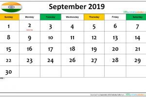 September 2019 Calendar India