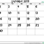 September 2019 Calendar Page
