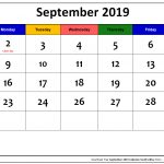September 2019 Calendar South Africa