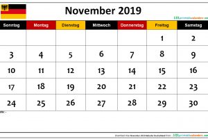 November 2019 Kalender Deutschland