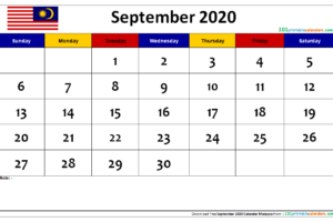 September 2020 Calendar Malaysia