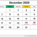December 2020 Calendar India