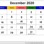 December 2020 Calendar South Africa