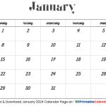 January 2024 Calendar Page