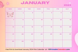January 2024 Pink Calendar