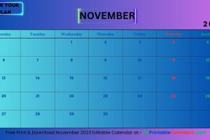 November 2023 Editable Calendar