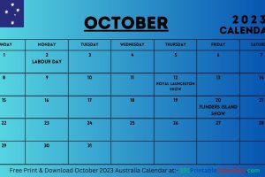 October 2023 Australia Calendar
