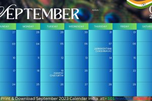 September 2023 Calendar India