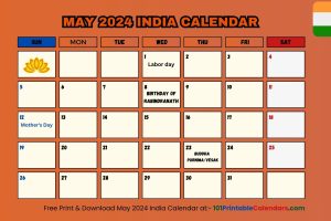 May 2024 India Calendar