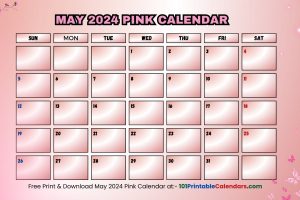 May 2024 Pink Calendar